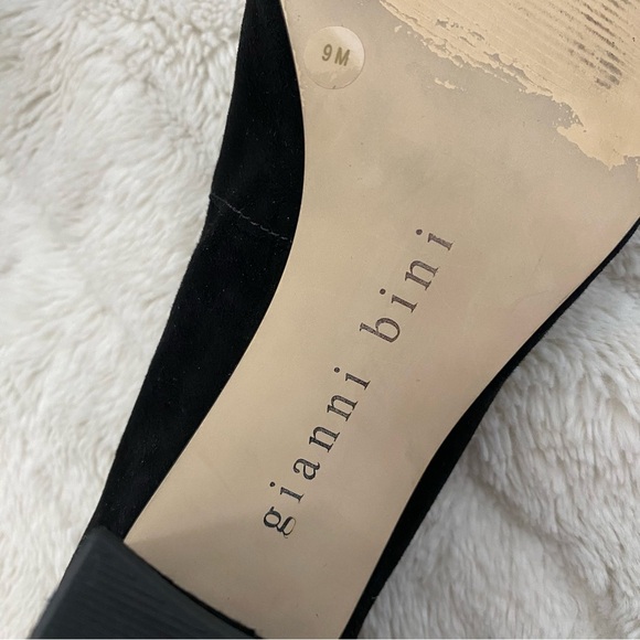 Gianni Bini Catallo Retro Black Suede Low Block Heels Pumps Size 9 - Picture 10 of 11